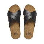 Reef Women's Cushion Bloom Hi Slide Sandal, Black/Tan, 9