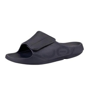 OOFOS OOahh Sport Flex Recovery Sandal, Black Matte - Women’s Size 13, Men’s Size 11