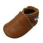 Mejale Baby Soft Soled Leather Moccasins Anti-Slip Infant Toddler Shoes First Walkers(Brown,18-24 Mos/5.9in)