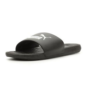PUMA Mens Cool Cat 2.0 Slide Sandal, PUMA Mens black-PUMA Mens white, 10