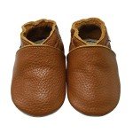 Mejale Baby Soft Soled Leather Moccasins Anti-Slip Infant Toddler Shoes First Walkers(Brown,18-24 Mos/5.9in)