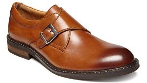 Vionic Men's Bowery Anders Dress Shoes - Leather Monk Strap Shoe with Concealed Orthotic Arch Support 9 M US AW2019 Dark Tan