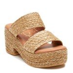 Coconuts by Matisse Womens Ocean Ave Platform Block Espadrille Casual Sandals Casual High Heel 3" & Up - Brown - Size 8 M