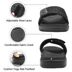 ONCAI Mens Slide Sandals Black Open Toe Athletic Adjustable Straps Orthotic Plantar Fasciitis Sport Sandals with Soft Cushion Arch Support Footbed Size 10