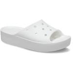 Crocs Women's Classic Slide | Platform Sandals, White, 10