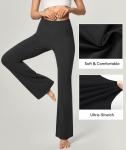 IUGA Bootcut Yoga Pants with Pockets for Women Wide Leg Pants High Waist Workout Pants Tummy Control Work Pants 4 Pockets
