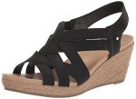 Dr. Scholl's Shoes Women's Everlasting Espadrille Platform Wedge Sandal,Black Smooth,8.5