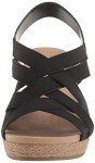 Dr. Scholl's Shoes Women's Everlasting Espadrille Platform Wedge Sandal,Black Smooth,8.5