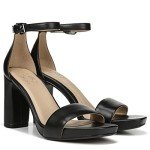 Naturalizer Womens Joy Ankle Strap Heeled Dress Sandal,Black Leather,7