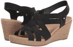 Dr. Scholl's Shoes Women's Everlasting Espadrille Platform Wedge Sandal,Black Smooth,8.5