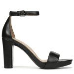 Naturalizer Womens Joy Ankle Strap Heeled Dress Sandal,Black Leather,7