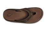 OluKai Ohana Men's Beach Sandals, Quick-Dry Flip-Flop Slides, Water Resistant & Lightweight, Compression Molded Footbed & Ultra-Soft Comfort Fit, Dark Java/Ray, 9