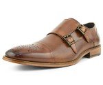 Asher Green Men's Cap Toe Double Monk Shoes