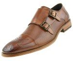 Asher Green Men's Cap Toe Double Monk Shoes