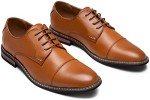 Jousen Men's Dress Shoes Classic Oxfords Formal Business Shoes Modern Derby Oxford Size (AMY9003 Yellow Brown 10)