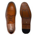 Jousen Men's Dress Shoes Classic Oxfords Formal Business Shoes Modern Derby Oxford Size (AMY9003 Yellow Brown 10)