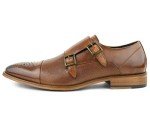 Asher Green Men's Cap Toe Double Monk Shoes