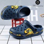 Garden Clogs Shoes Sandals Cute Cartoon Summer Animal Home Room Lightweight Slip On Sandals Shower Slides Non-Slip Shoes Sport Kids Child Children Baby Boys Girls Toddler/Little Kid Excavator Navy 28