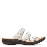 Clarks Collection Women's Laurieann Cove flats-sandals, White Leather, 9 Medium US