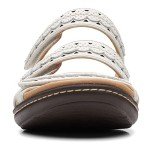 Clarks Collection Women's Laurieann Cove flats-sandals, White Leather, 9 Medium US