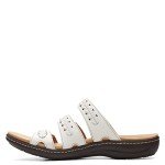 Clarks Collection Women's Laurieann Cove flats-sandals, White Leather, 9 Medium US