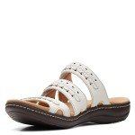 Clarks Collection Women's Laurieann Cove flats-sandals, White Leather, 9 Medium US