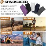 Merino Wool Socks for Women Hiking Warm Winter Thick Boot Thermal Cozy Crew Work Soft Ladies Socks Gift 5 Pack Stocking Stuffers（ Purple/Blue/Black/Grey/Dull Grey）