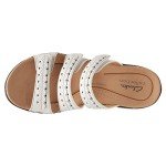 Clarks Collection Women's Laurieann Cove flats-sandals, White Leather, 9 Medium US
