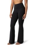 Colorfulkoala Women's Dreamlux Workout Flare Leggings High Waisted Wide Leg Bootcut Yoga Pants 31.5" Inseam(S, Black)