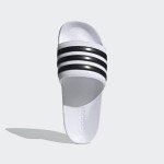 adidas Unisex Shower Slide Sandal, White/Core Black/White, 10 US Men