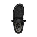 Hey Dude Men's Wally-Sox Wide Micro Total Black Size 11 | Men's Shoes | Men Slip-on Loafers | Comfortable & Light-Weight