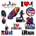 Wlyosvje 10Pcs Running Shoe Charms for Clog Sandals, Jogging Sports Decoration Charms
