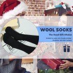 Justay 5 Pairs Merino Wool Socks for Women Winter Warm Thick Socks Cozy Knit Boot Crew Hiking Socks Gifts for Her