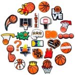 Fohiahfce 25Pcs Basketball Shoe Charms for Clog Decoration, Sports Ball Charms Accessories for Men