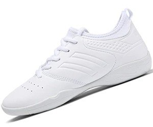 DADAWEN Cheer Shoes for Youth Girls Women White Cheerleading Dancing Shoes Athletic Training Tennis Walking Breathable Competition Cheer Sneakers White US Size 8/EU Size 40