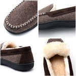 Telifor Mens Warm Fuzzy Moccasin House Slippers, Comfy Winter Slip on Memory Foam Indoor Bedroom Slippers for Men, Cozy Fluffy Plush Fur Lining Man Home Houseshoes Non-Slip