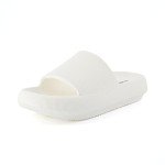 CUSHIONAIRE Women's Feather Cloud Recovery Slide Sandals with +Comfort, Vanilla 8