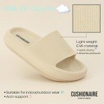 CUSHIONAIRE Women's Feather Cloud Recovery Slide Sandals with +Comfort, Vanilla 8