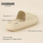 CUSHIONAIRE Women's Feather Cloud Recovery Slide Sandals with +Comfort, Vanilla 8