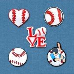 Xaldrichasta Baseball Shoe Charms for Clog Different Matching Sandals Wristbands Bracelets, Sports Ball Shoe Charms Decorations for Kids Teens Adults Party Gifts