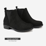 DREAM PAIRS Women's Ankle Boots Chunky Low Heel Chelsea Booties Slip On Elastic Fall Short Boots,Size 10,Black,Isabella-2
