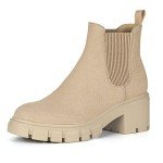 Athlefit Men's Chelsea Boots Chunky Heel Booties