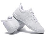 LANDHIKER Cheer Shoes Girls White Dance Shoes Youth Cheerleading Womens Cheer Shoes Fashion Sports Shoes Training Athletic Comfortable Shoes Flats Girl