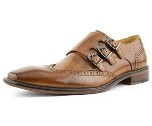 Asher Green AG119 - Men's Dress Shoes, Formal Mens Shoes - Genuine Leather Shoes for Men - Men's Wingtips - Triple Monk Strap Mens Shoes - Color: Tan, Size: 10