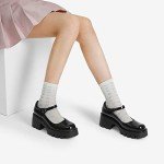 DREAM PAIRS Women's Mary Janes Shoes Platform Dress Low Heel Chunky Pumps Round Toe Ankle Strap Pumps Shoes Oxfords,Size 7,Black,SDPU2346W-NEW