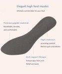 2 Pairs Pigskin High Heel Cushion Inserts, Adhesive Arch Support Sandal Inserts, Anti-Slip Shoe Inserts for Flat Shoe Pain Relief, Leather Cushioning Heel Insoles for Boots Dress Shoes, Gray, S 5-7