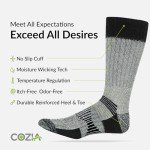 COZIA Merino Wool Socks for Men and Women Warm thermal Boot Hiking Socks 3 Pairs ML