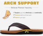 KuaiLu Men's Arch Support Leather Flip Flops Size 11