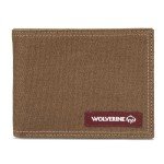WOLVERINE Men's RFID Blocking Rugged Bifold & Passcase Wallets (Avail Canvas Or Leather), Guardian Cotton-Chestnut, One Size