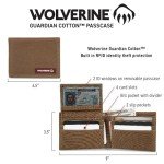 WOLVERINE Men's RFID Blocking Rugged Bifold & Passcase Wallets (Avail Canvas Or Leather), Guardian Cotton-Chestnut, One Size